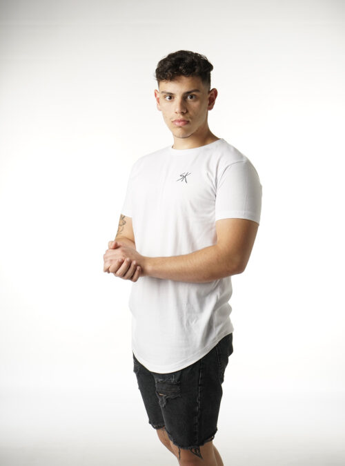 White Fitted Slevee Tee - Imagen 3